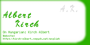albert kirch business card